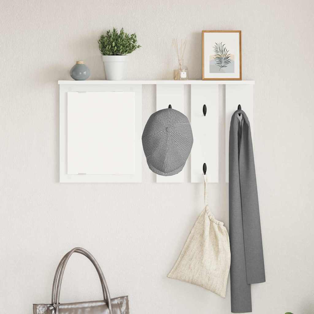 Vægmonteret Jakkeholder Hvid 85 x 10 x 45 cm Konstrueret træ