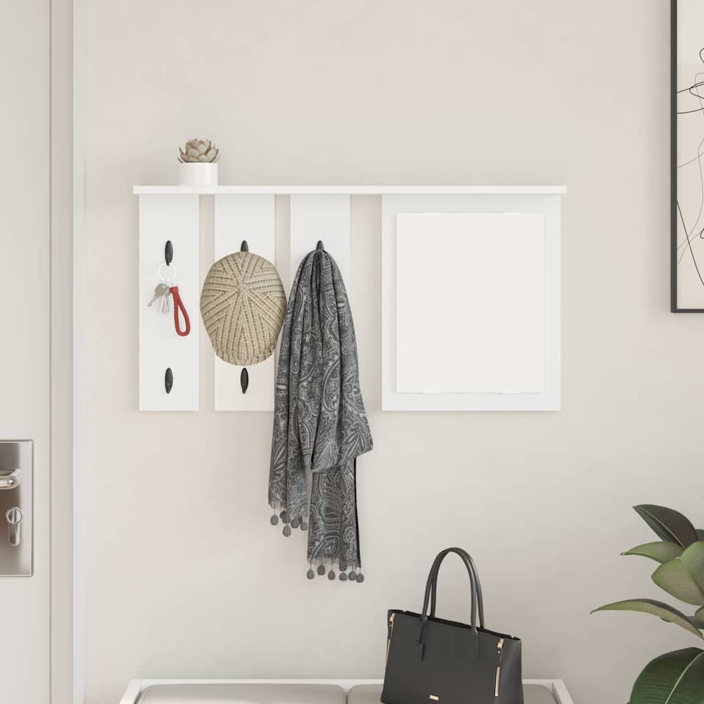 Vægmonteret Jakkeholder Hvid 85 x 10 x 45 cm Konstrueret træ