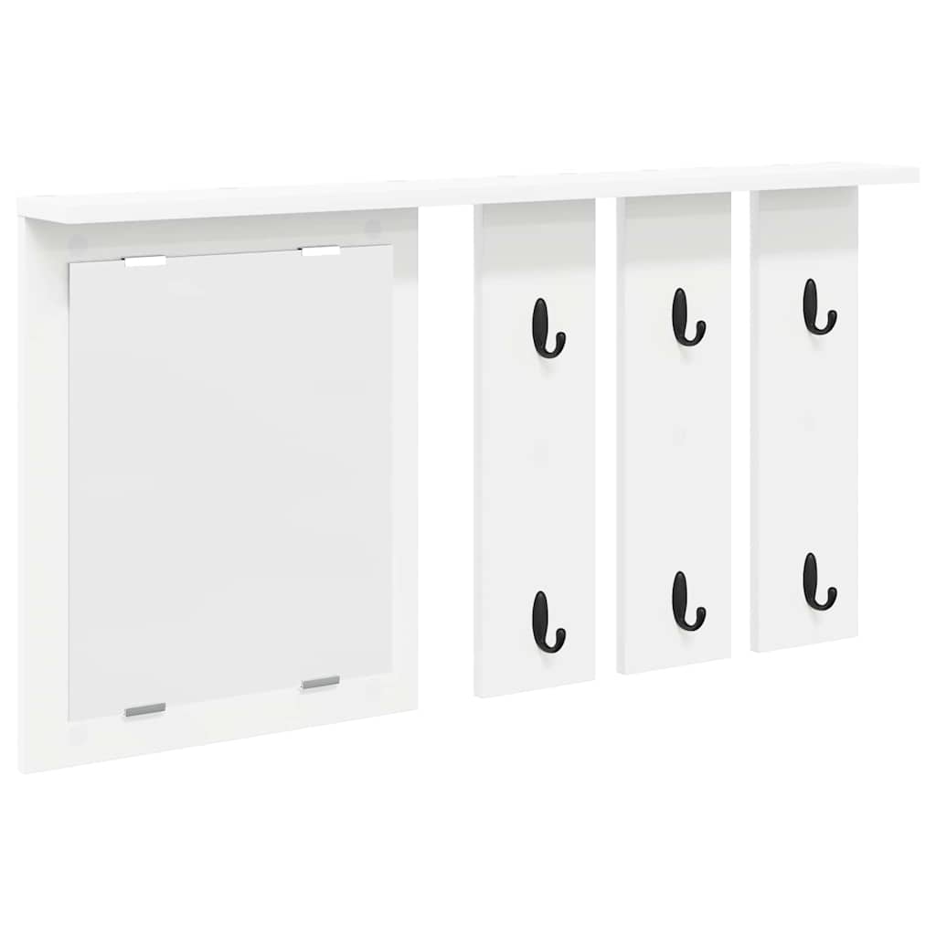 Vægmonteret Jakkeholder Hvid 85 x 10 x 45 cm Konstrueret træ