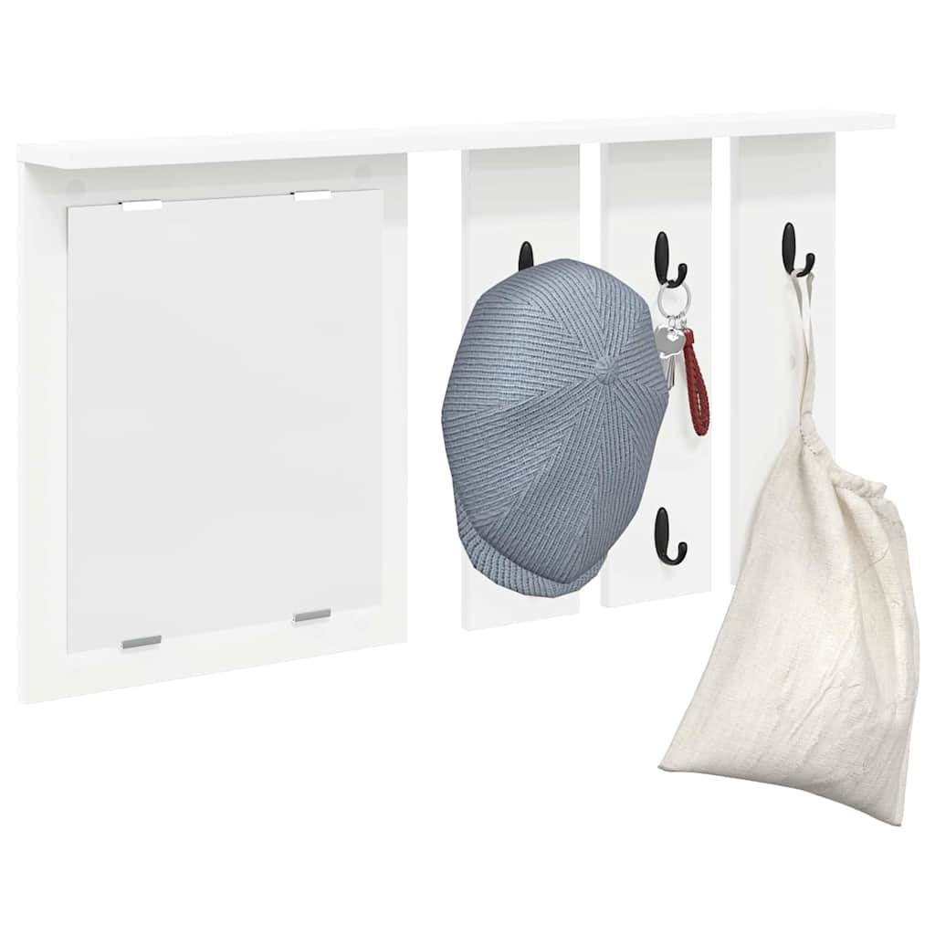Vægmonteret Jakkeholder Hvid 85 x 10 x 45 cm Konstrueret træ