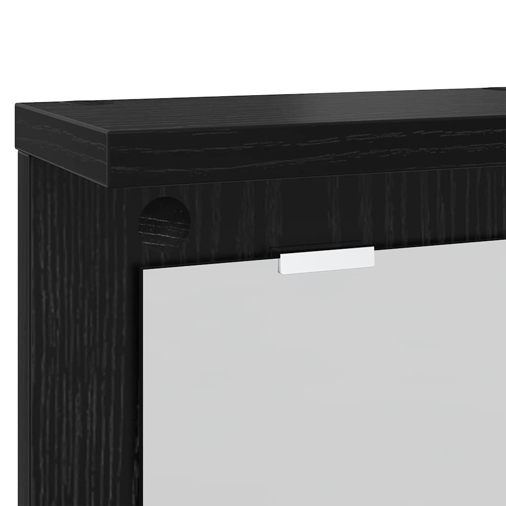 Vægmonteret Jakkeholder Sort eg 85 x 10 x 45 cm Konstrueret træ