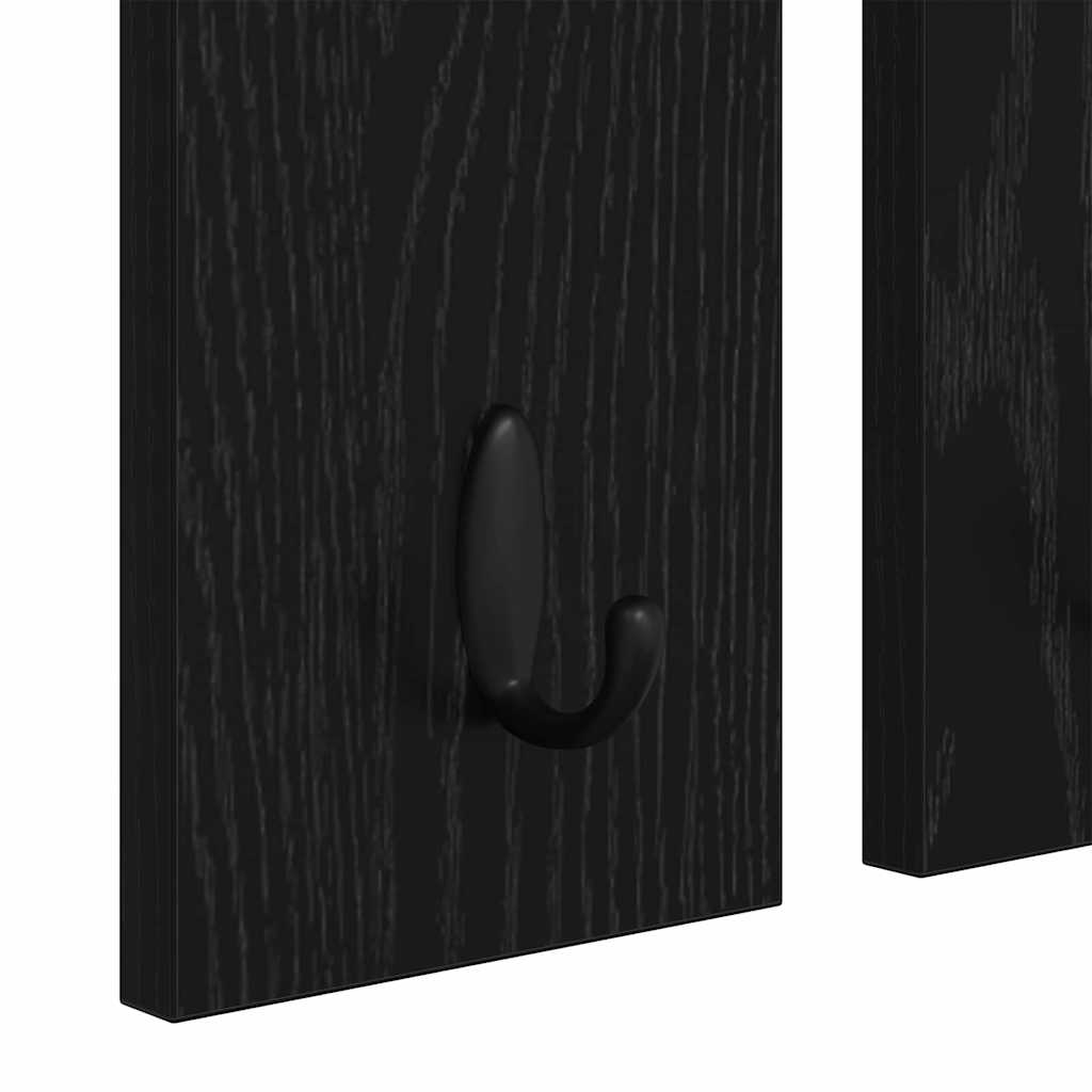 Vægmonteret Jakkeholder Sort eg 85 x 10 x 45 cm Konstrueret træ