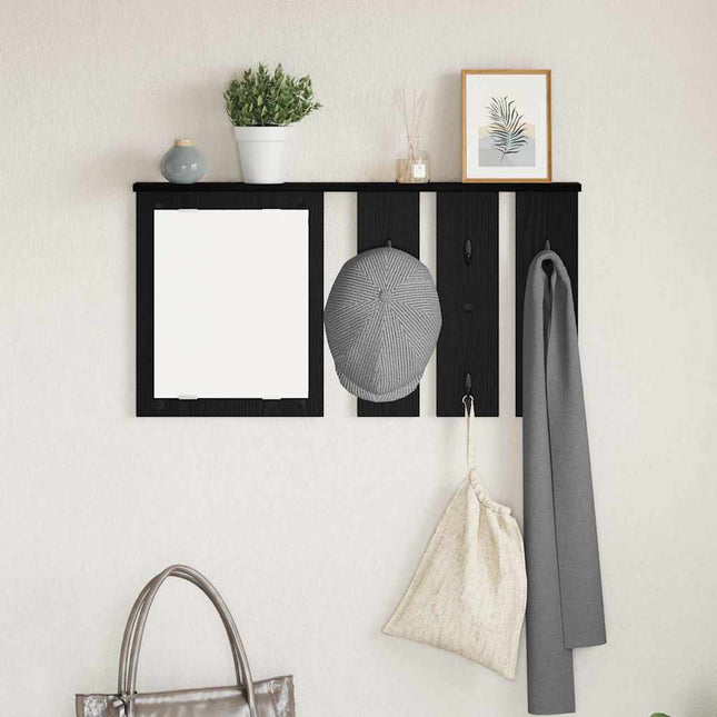 Vægmonteret Jakkeholder Vægmonteret Sort eg 85 x 10 x 45 cm