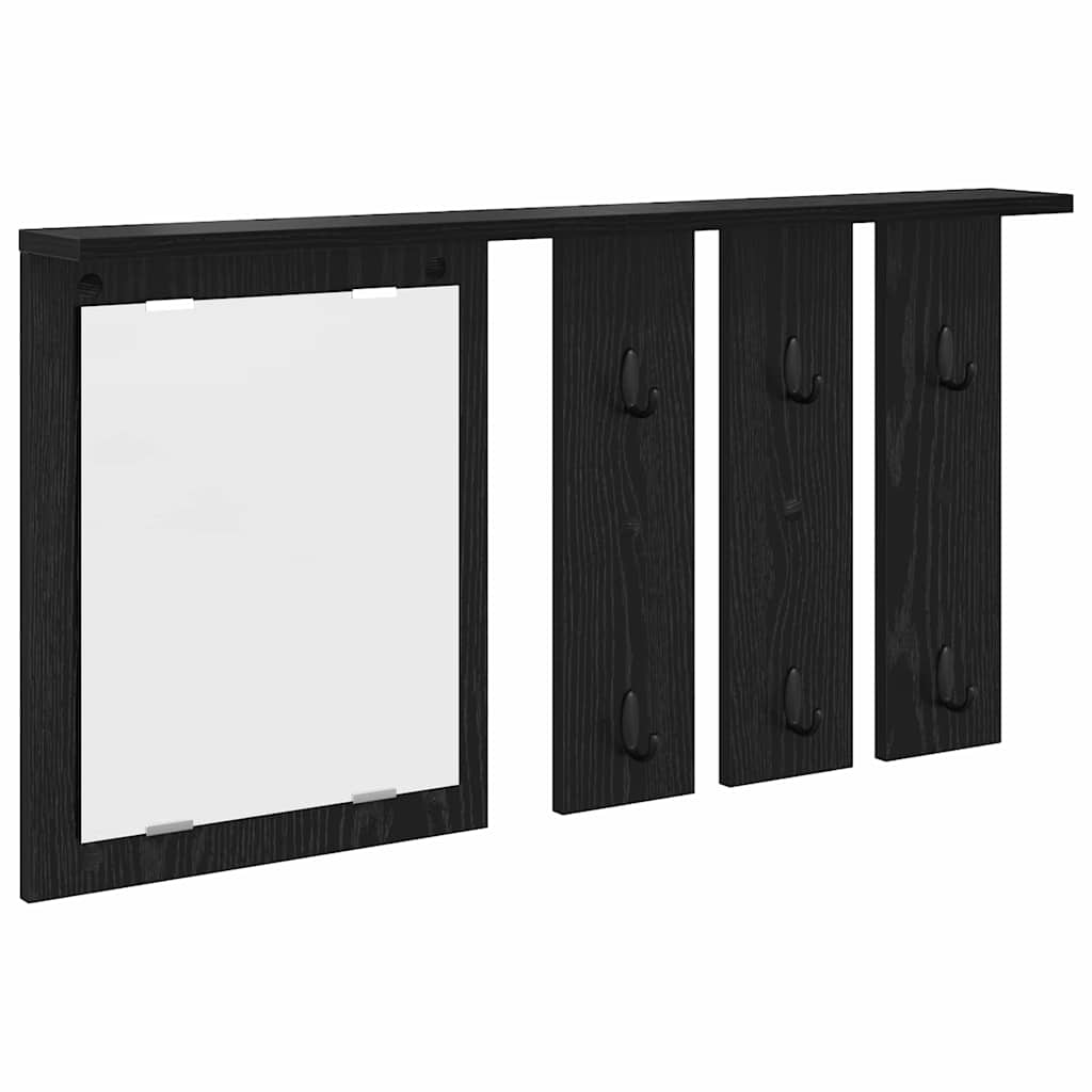 Vægmonteret Jakkeholder Sort eg 85 x 10 x 45 cm Konstrueret træ