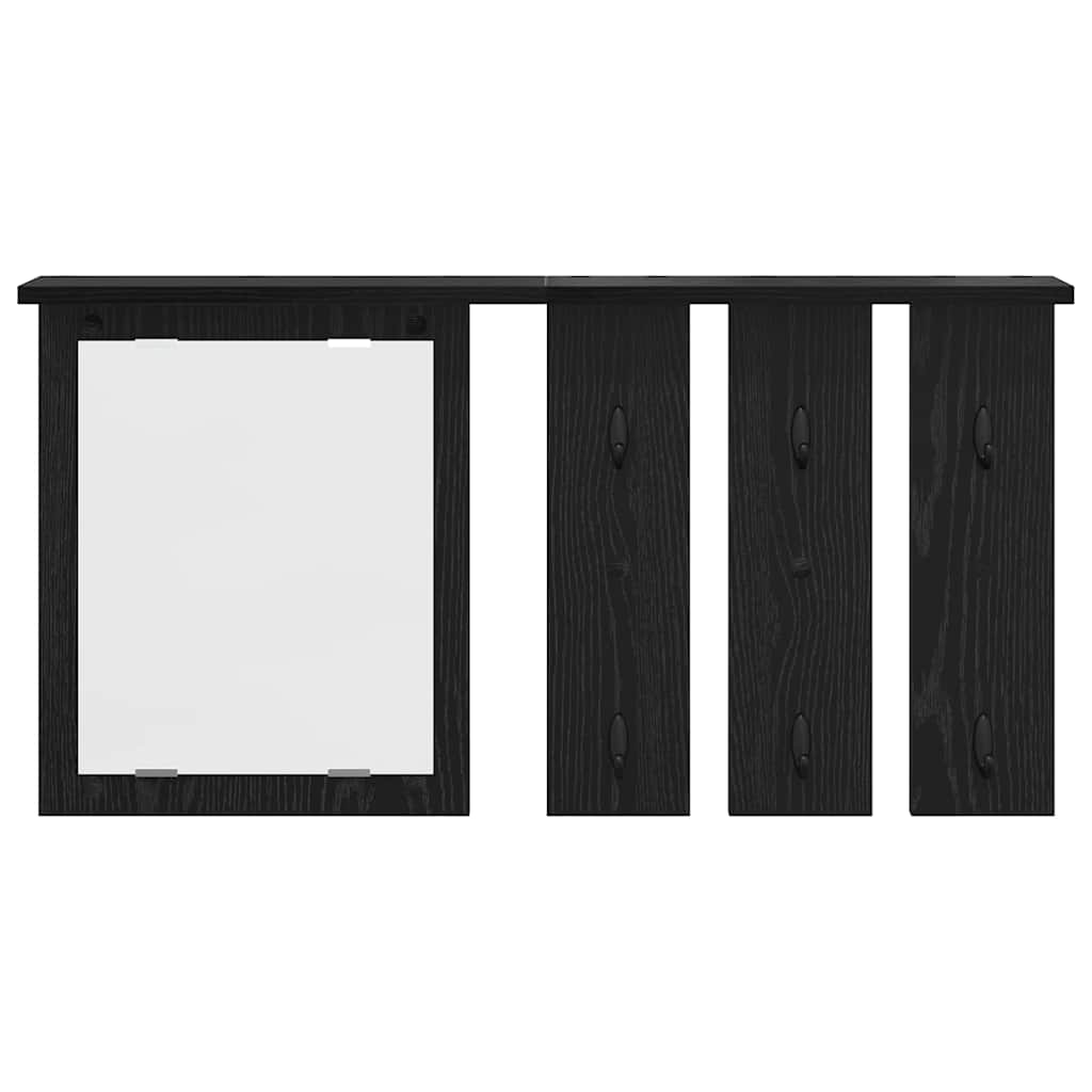 Vægmonteret Jakkeholder Sort eg 85 x 10 x 45 cm Konstrueret træ