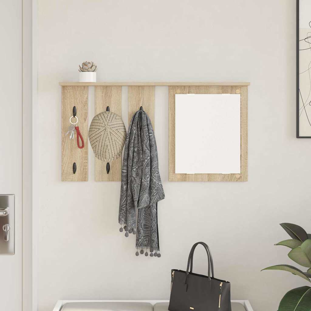 Vægmonteret Jakkeholder med hylde Sonoma-eg 85 x 10 x 45 cm