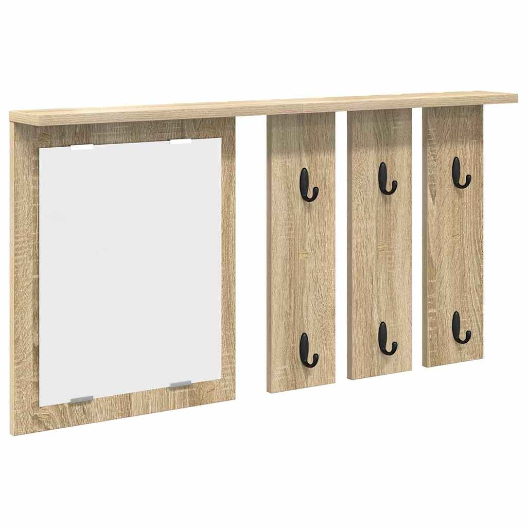 Vægmonteret Jakkeholder med hylde Sonoma-eg 85 x 10 x 45 cm