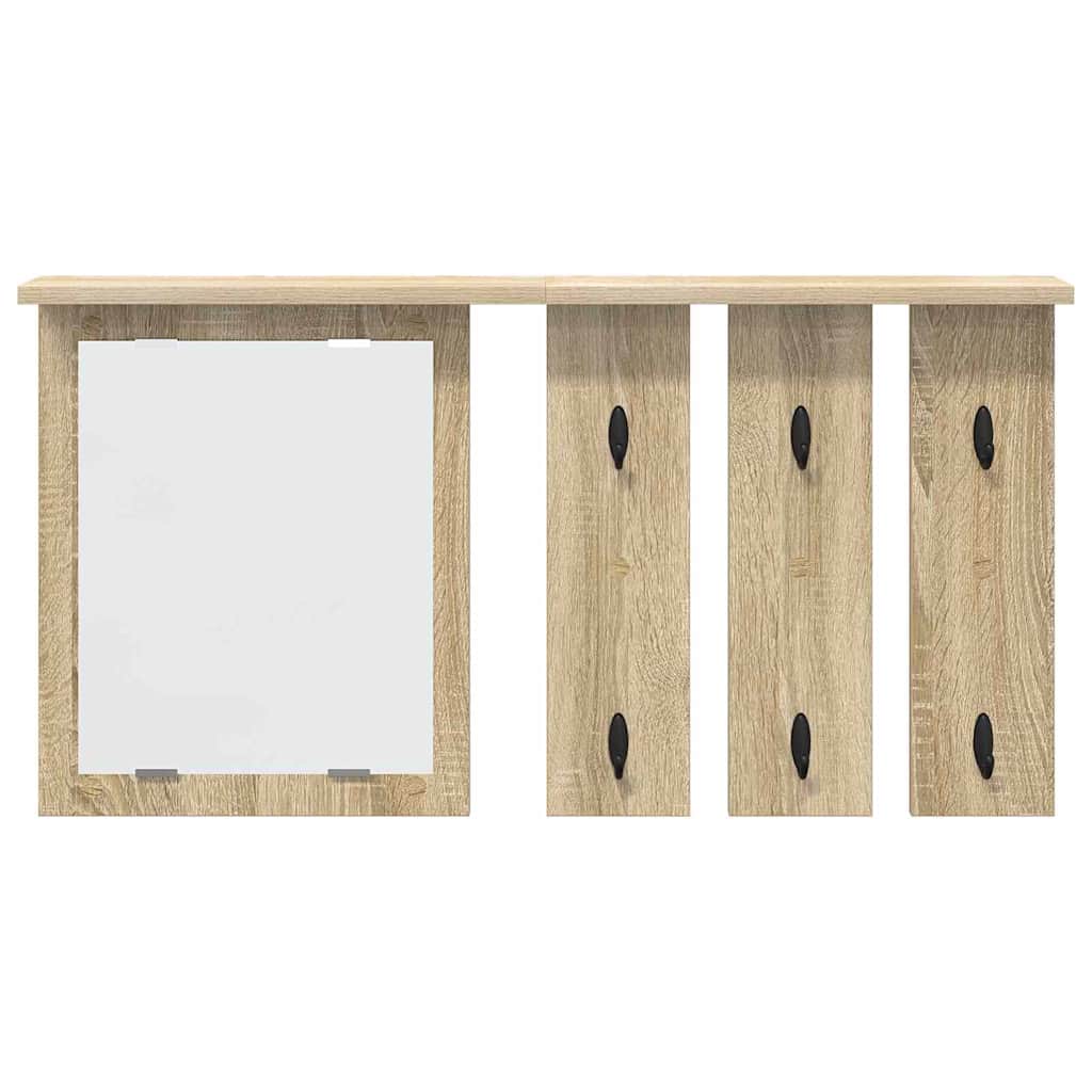 Vægmonteret Jakkeholder med hylde Sonoma-eg 85 x 10 x 45 cm