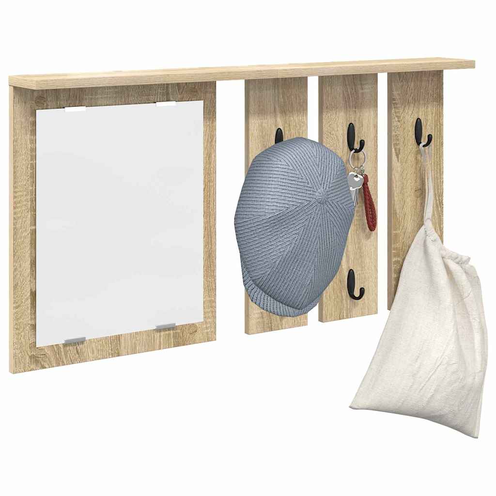 Vægmonteret Jakkeholder med hylde Sonoma-eg 85 x 10 x 45 cm