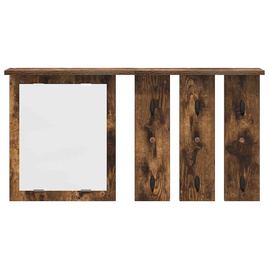 Vægmonteret Jakkeholder med hylde Røget eg 85 x 10 x 45 cm