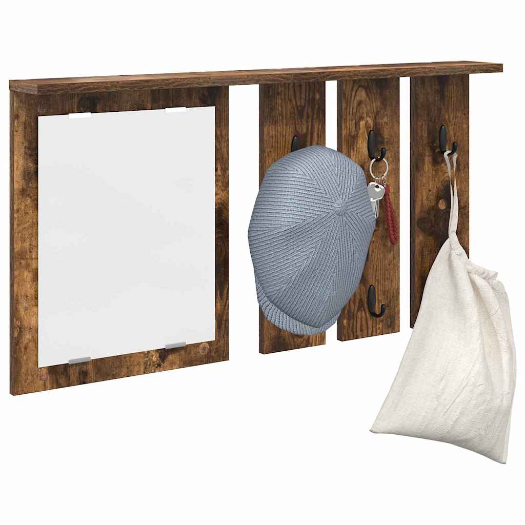 Vægmonteret Jakkeholder med hylde Røget eg 85 x 10 x 45 cm