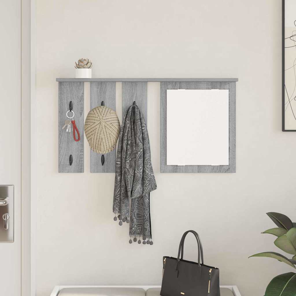Vægmonteret Jakkeholder med hylde Grå sonoma-eg 85 x 10 x 45 cm