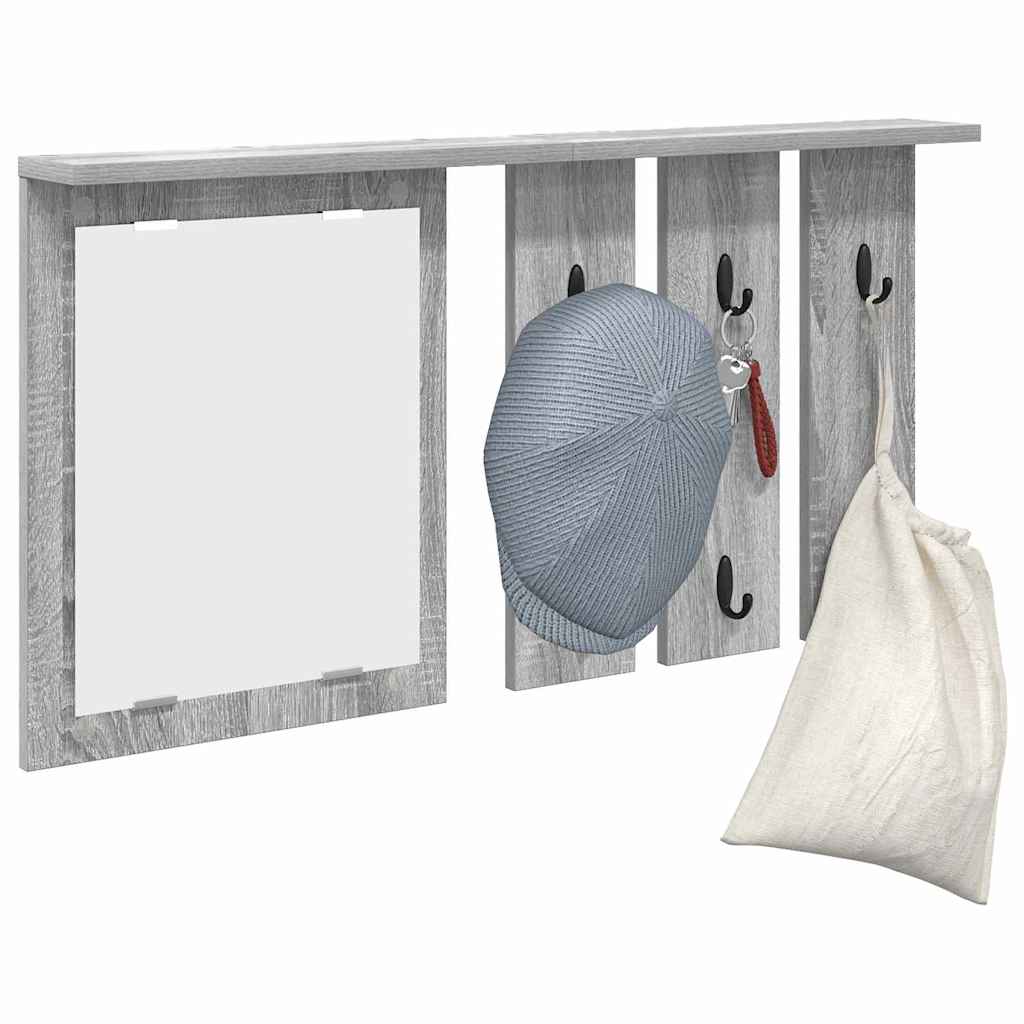 Vægmonteret Jakkeholder med hylde Grå sonoma-eg 85 x 10 x 45 cm