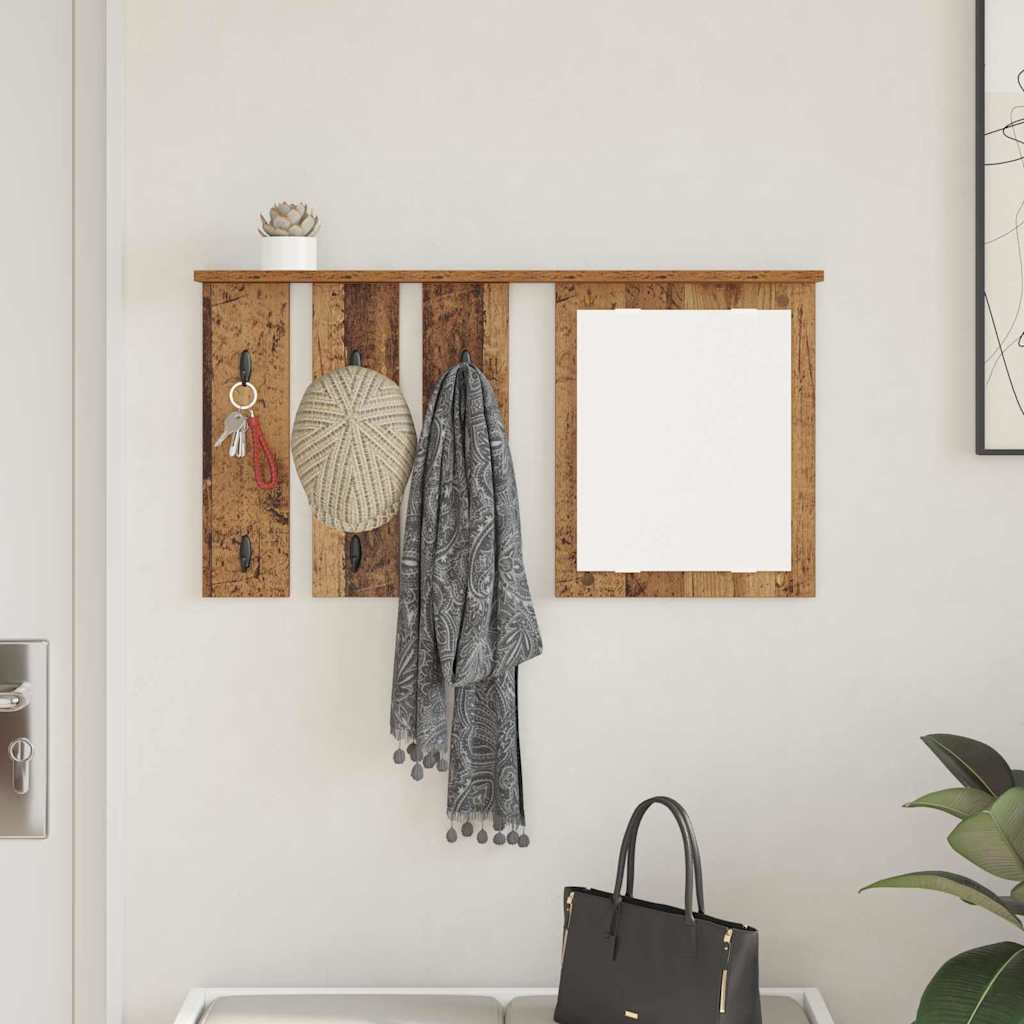 Vægmonteret Jakkeholder med hylde Gammelt træ 85 x 10 x 45 cm
