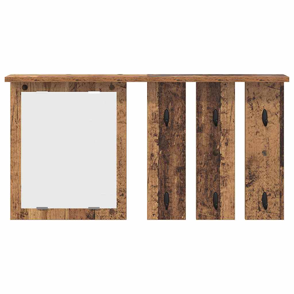 Vægmonteret Jakkeholder med hylde Gammelt træ 85 x 10 x 45 cm