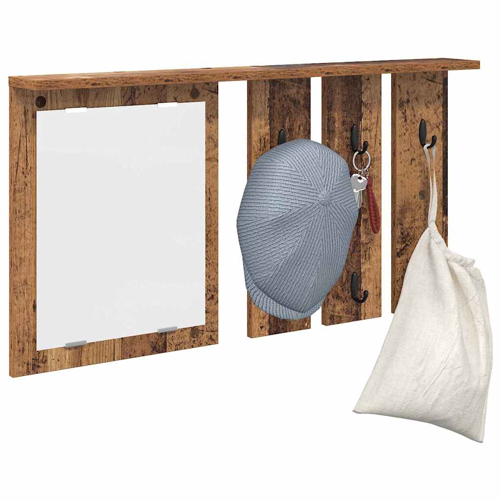 Vægmonteret Jakkeholder med hylde Gammelt træ 85 x 10 x 45 cm