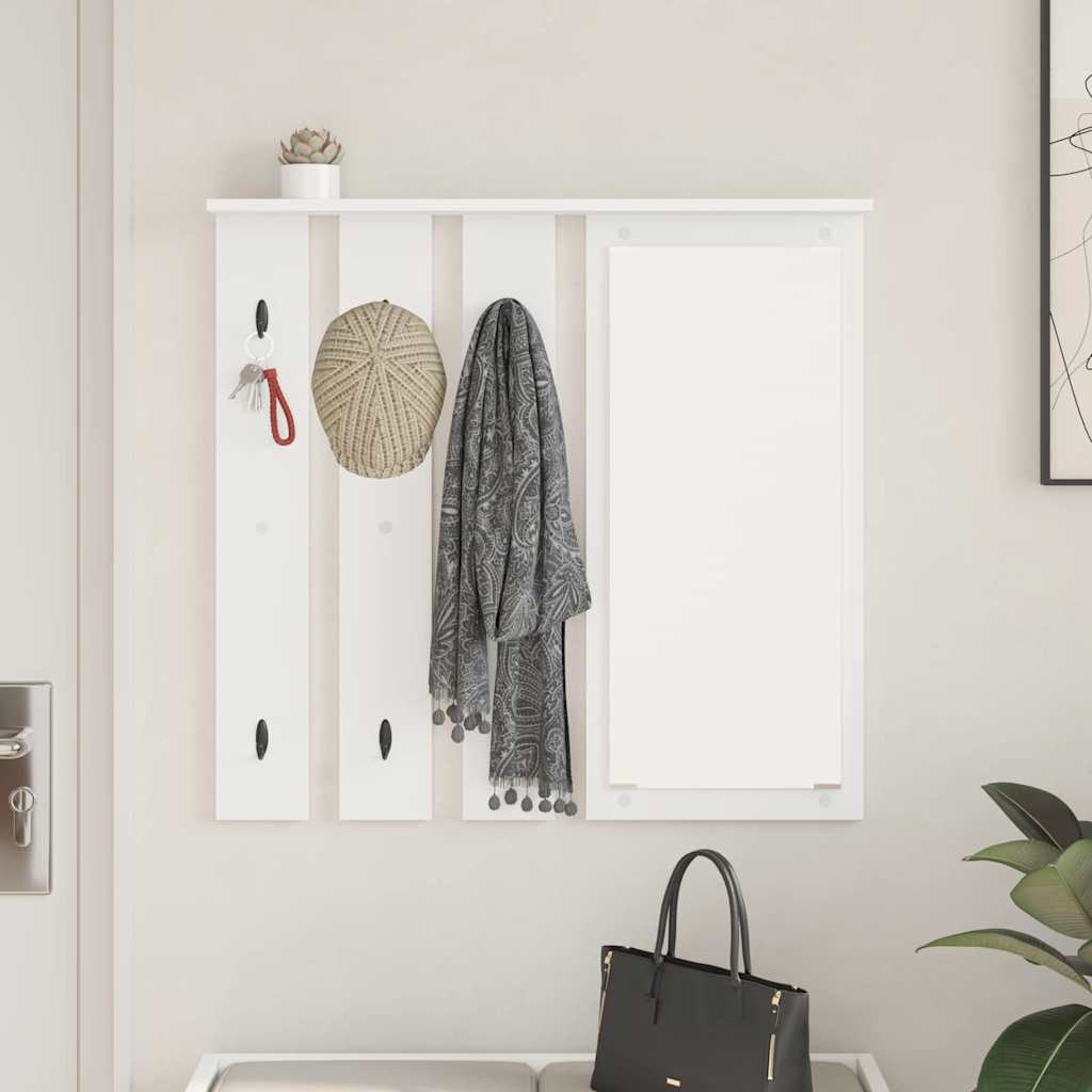 Vægmonteret Jakkeholder Hvid 84 x 10 x 80 cm Konstrueret træ