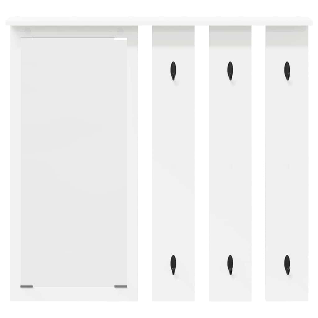 Vægmonteret Jakkeholder Hvid 84 x 10 x 80 cm Konstrueret træ