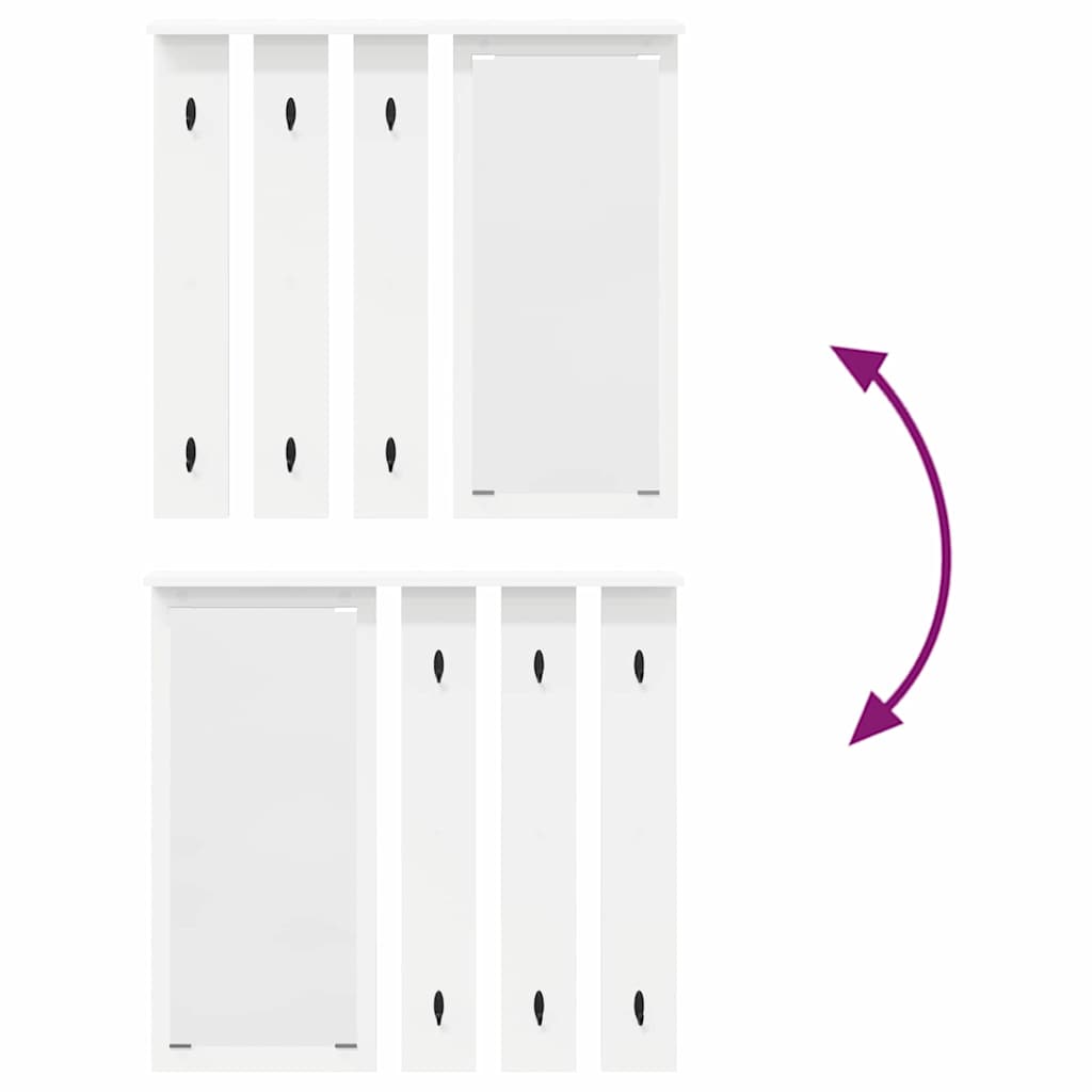 Vægmonteret Jakkeholder Hvid 84 x 10 x 80 cm Konstrueret træ