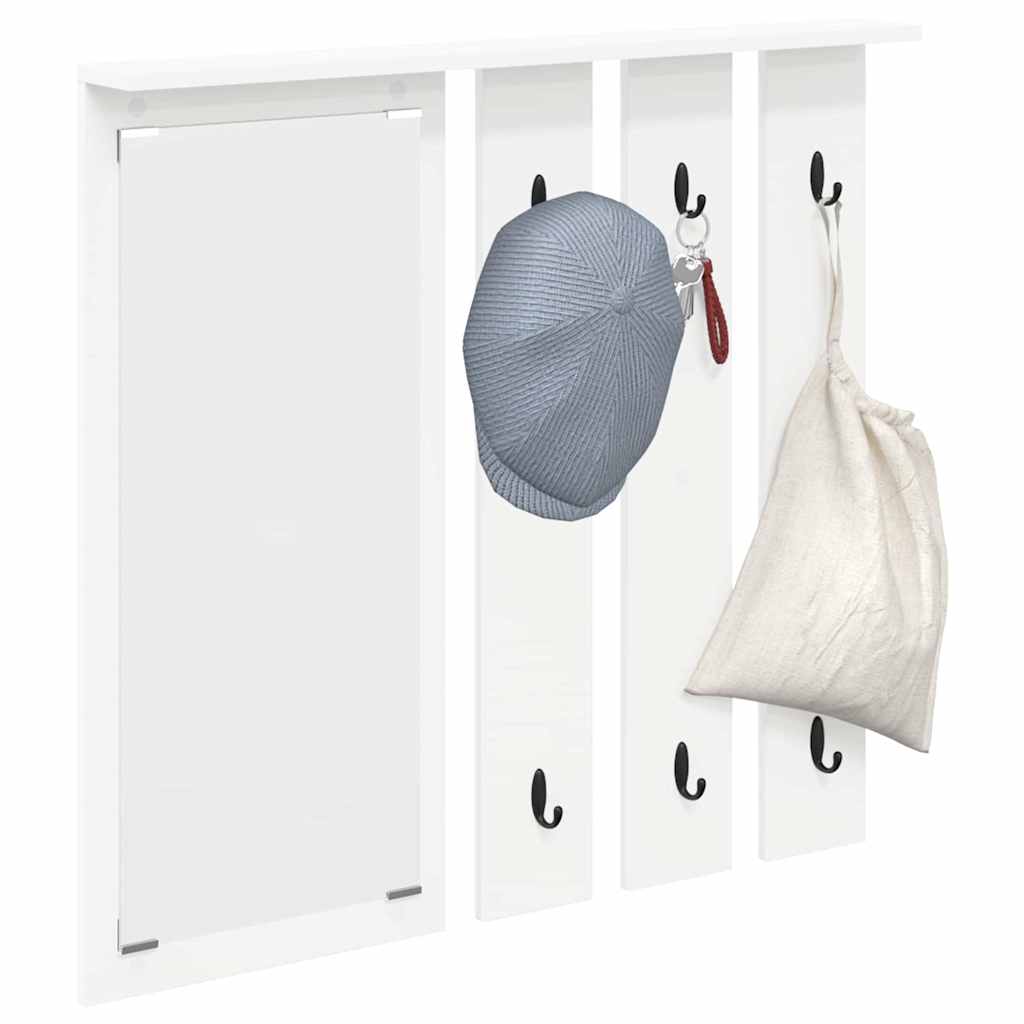 Vægmonteret Jakkeholder Hvid 84 x 10 x 80 cm Konstrueret træ