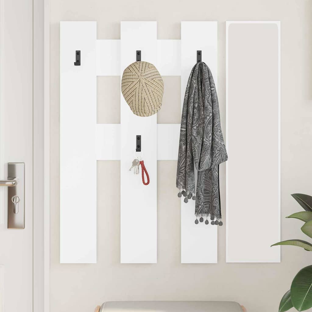 Vægmonteret Jakkeholder Hvid 65 x 3 x 100 cm Konstrueret træ