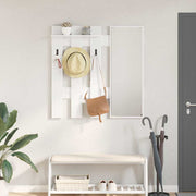 Vægmonteret Jakkeholder Hvid 100 x 10 x 100 cm Konstrueret træ