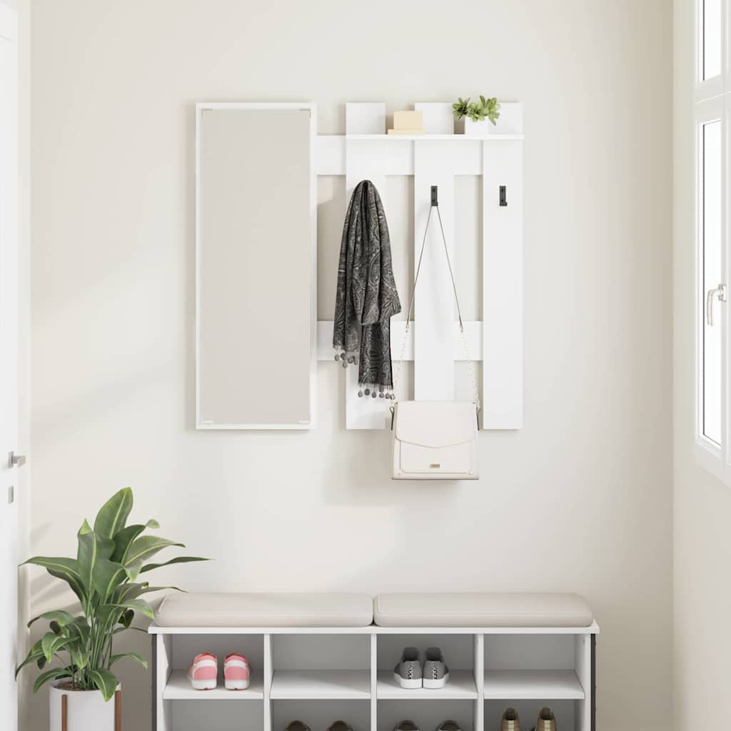 Vægmonteret Jakkeholder Hvid 100 x 10 x 100 cm Konstrueret træ