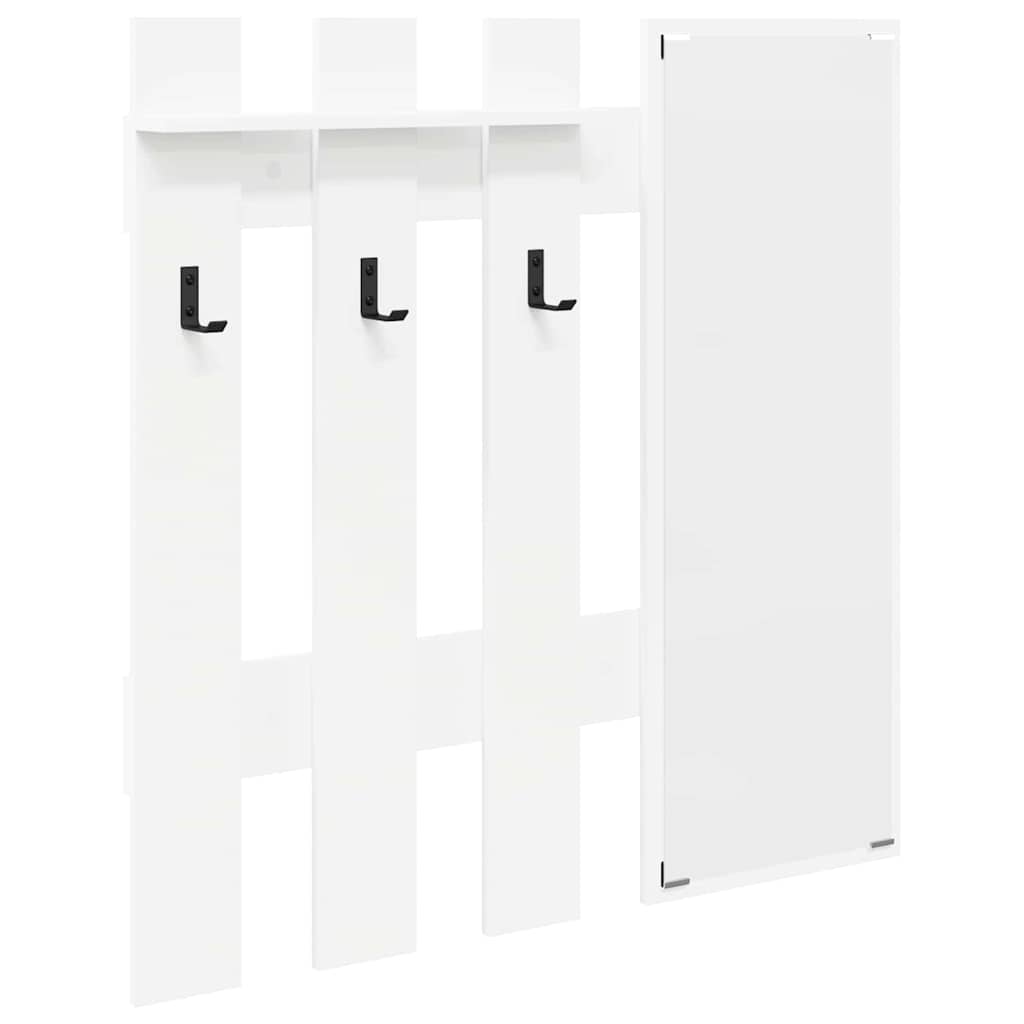 Vægmonteret Jakkeholder Hvid 100 x 10 x 100 cm Konstrueret træ