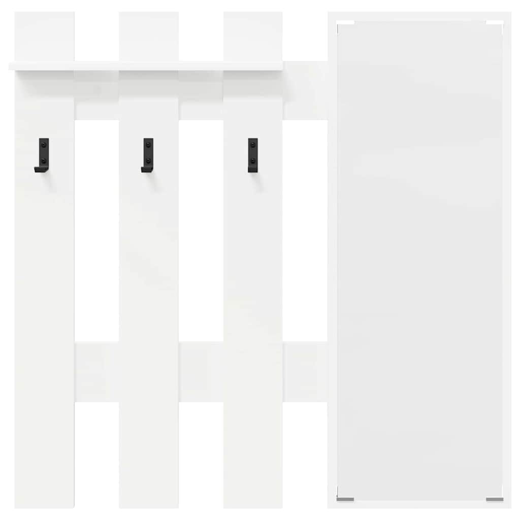 Vægmonteret Jakkeholder Hvid 100 x 10 x 100 cm Konstrueret træ