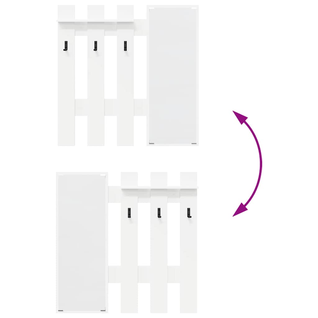 Vægmonteret Jakkeholder Hvid 100 x 10 x 100 cm Konstrueret træ