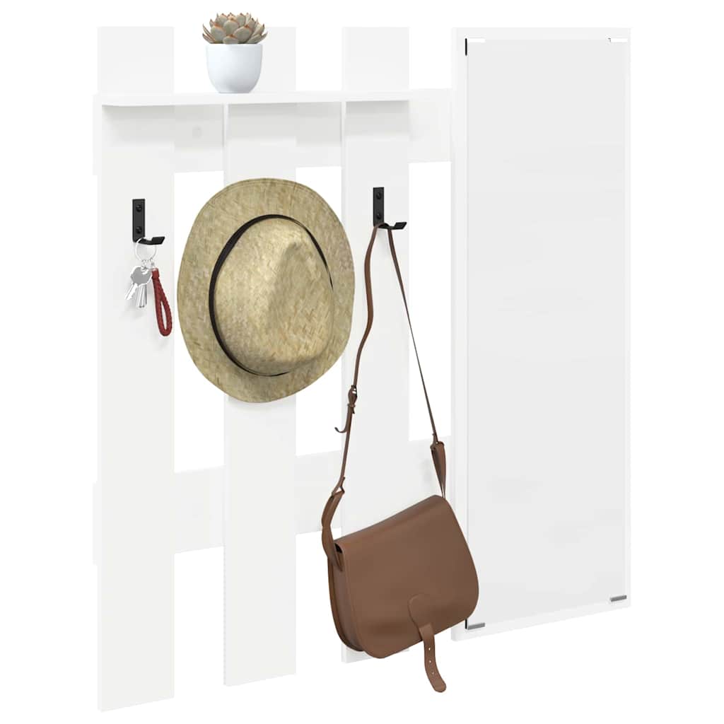 Vægmonteret Jakkeholder Hvid 100 x 10 x 100 cm Konstrueret træ