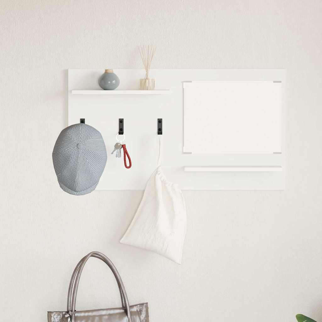 Vægmonteret Jakkeholder Hvid 90 x 10 x 50 cm Konstrueret træ