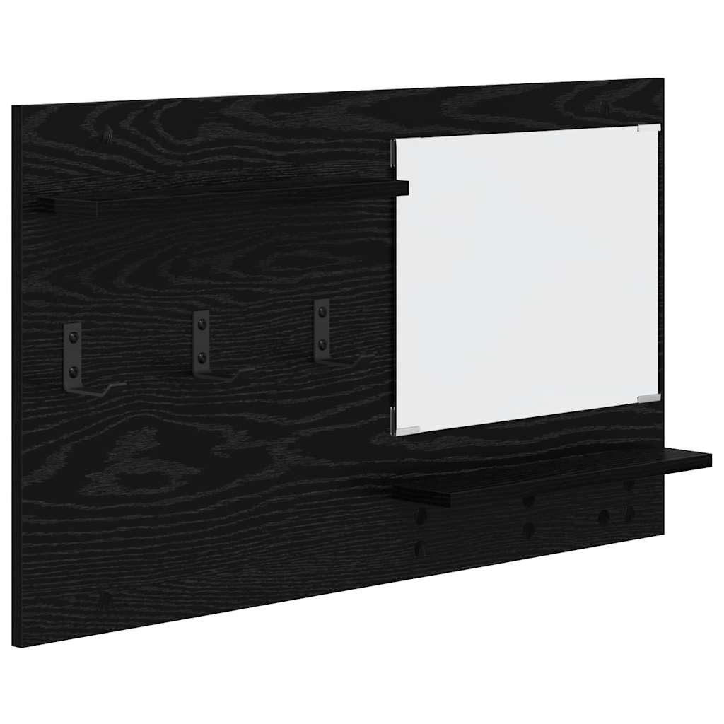 Vægmonteret Jakkeholder Sort eg 90 x 10 x 50 cm Konstrueret træ