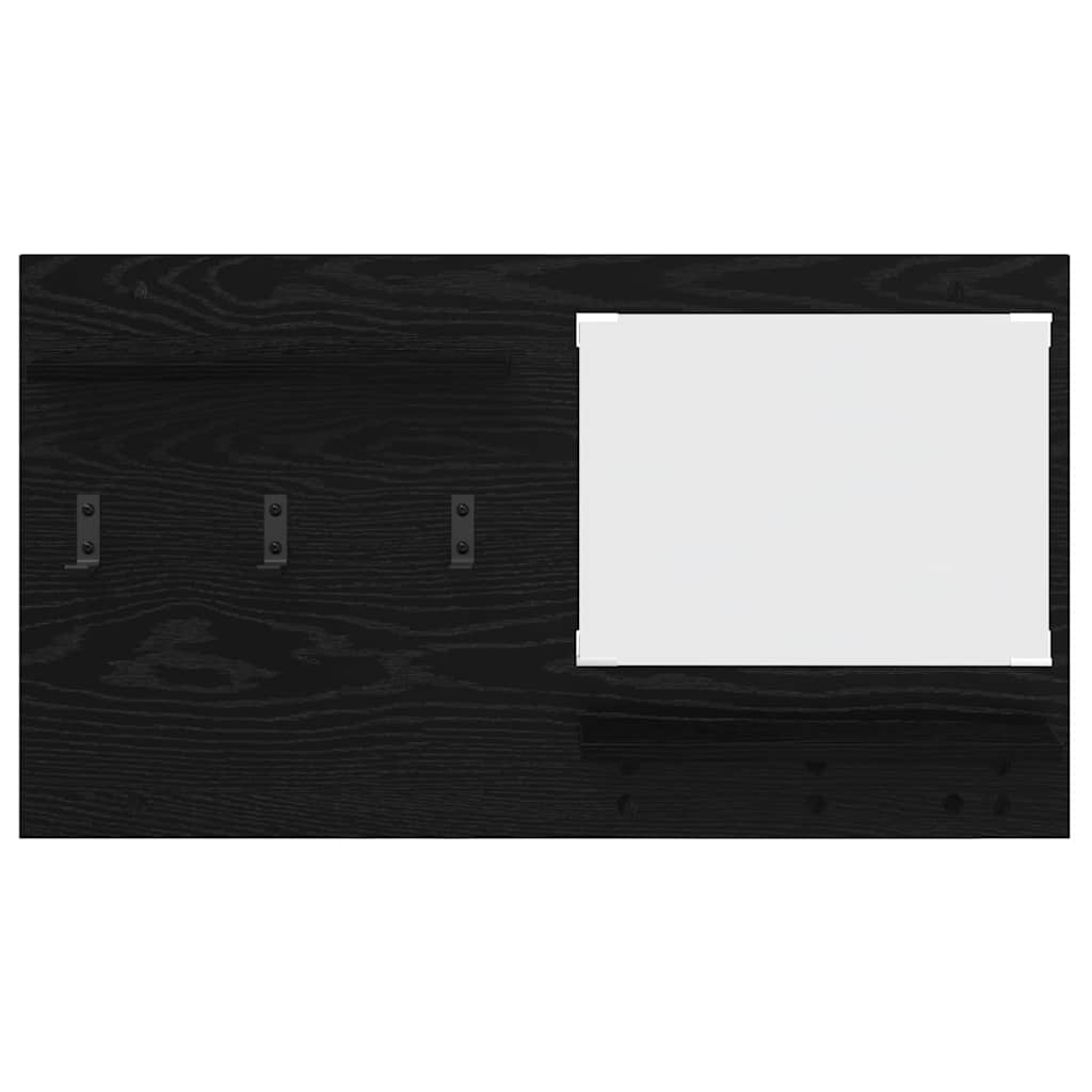 Vægmonteret Jakkeholder Sort eg 90 x 10 x 50 cm Konstrueret træ