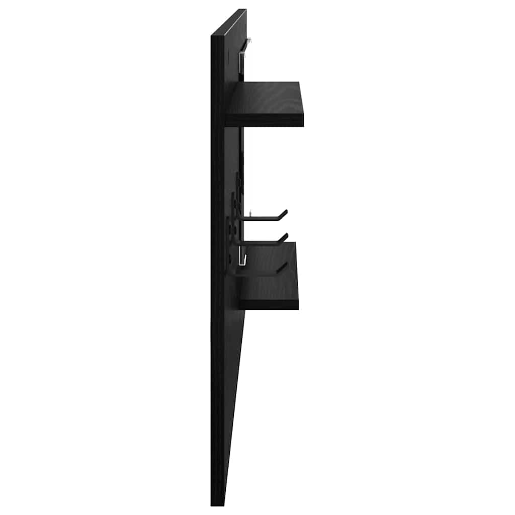 Vægmonteret Jakkeholder Sort eg 90 x 10 x 50 cm Konstrueret træ