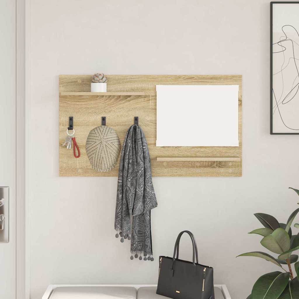Vægmonteret Jakkeholder med hylde Sonoma eg 90 x 10 x 50 cm