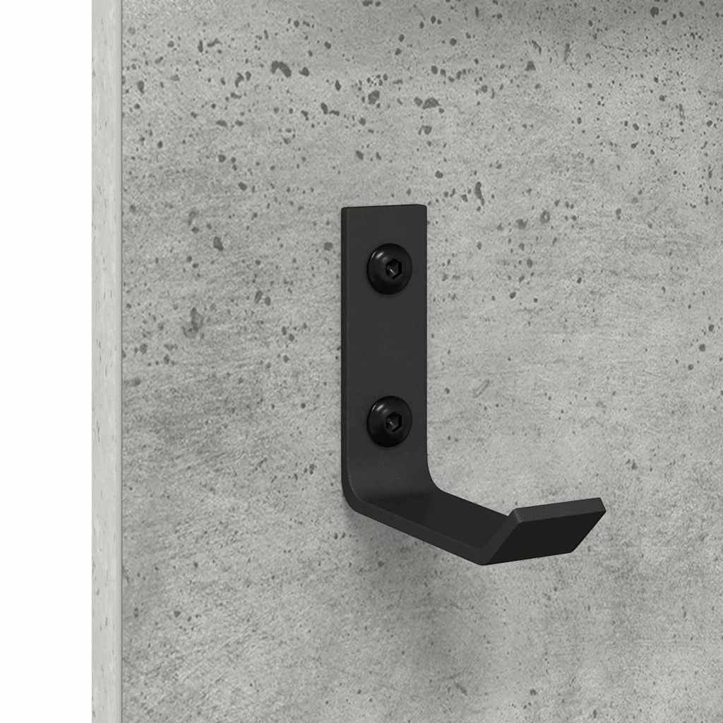 Vægmonteret Jakkeholder med hylde Beton Grå 90 x 10 x 50 cm