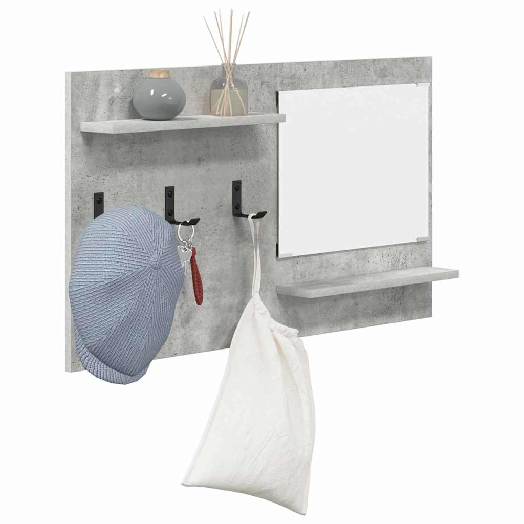 Vægmonteret Jakkeholder med hylde Beton Grå 90 x 10 x 50 cm