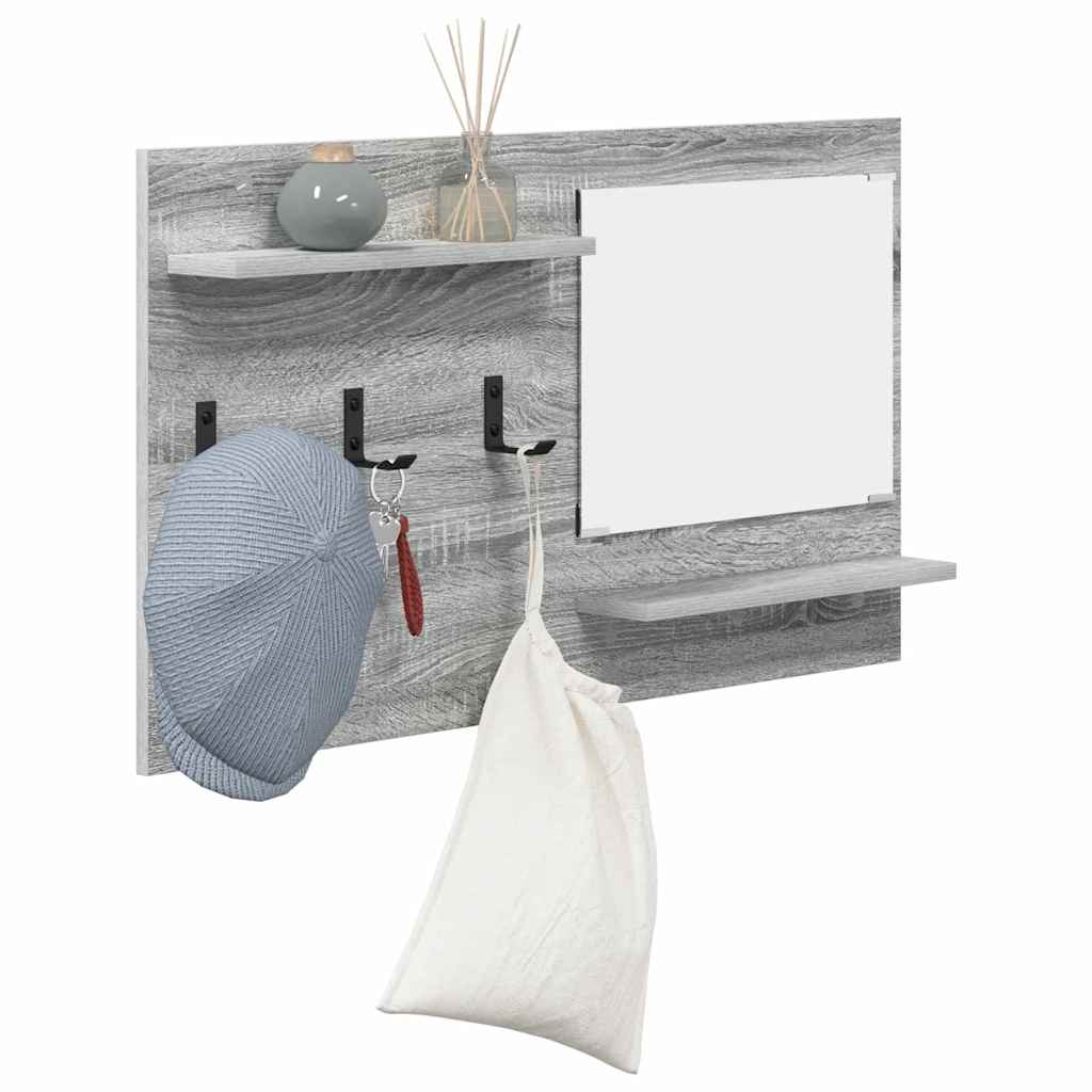Vægmonteret Jakkeholder med hylde Grå Sonoma 90 x 10 x 50 cm