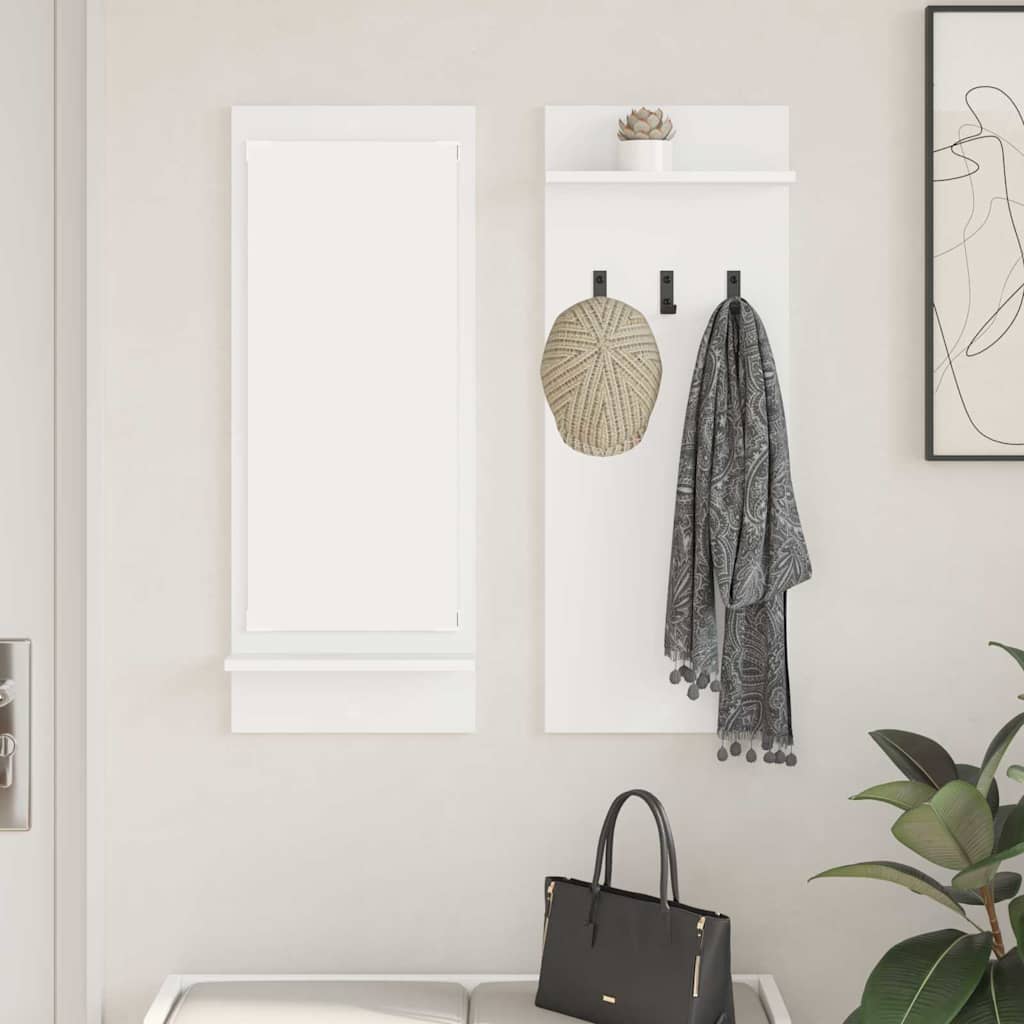 Vægmonteret Jakkeholder Hvid 70 x 10 x 90 cm Konstrueret træ