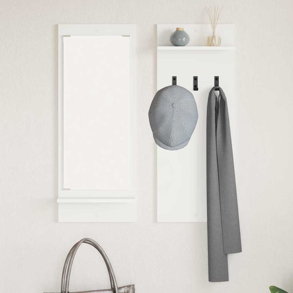 Vægmonteret Jakkeholder Hvid 70 x 10 x 90 cm Konstrueret træ