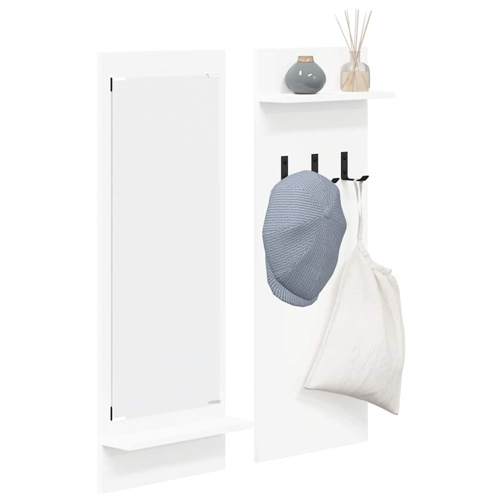 Vægmonteret Jakkeholder Hvid 70 x 10 x 90 cm Konstrueret træ