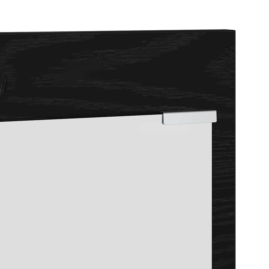 Vægmonteret Jakkeholder Sort eg 70 x 10 x 90 cm Konstrueret træ