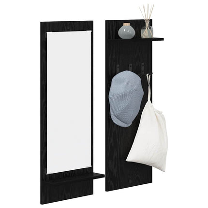 Vægmonteret Jakkeholder Vægmonteret Sort eg 70 x 10 x 90 cm