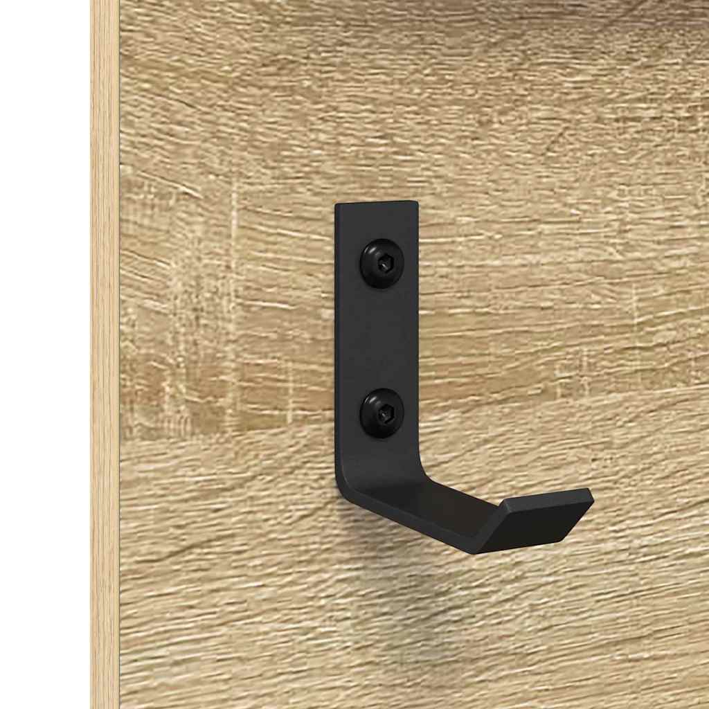 Vægmonteret Jakkeholder med hylde Sonoma eg 70 x 10 x 90 cm