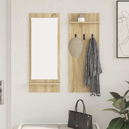 Vægmonteret Jakkeholder med hylde Sonoma eg 70 x 10 x 90 cm