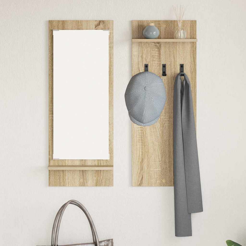 Vægmonteret Jakkeholder med hylde Sonoma eg 70 x 10 x 90 cm