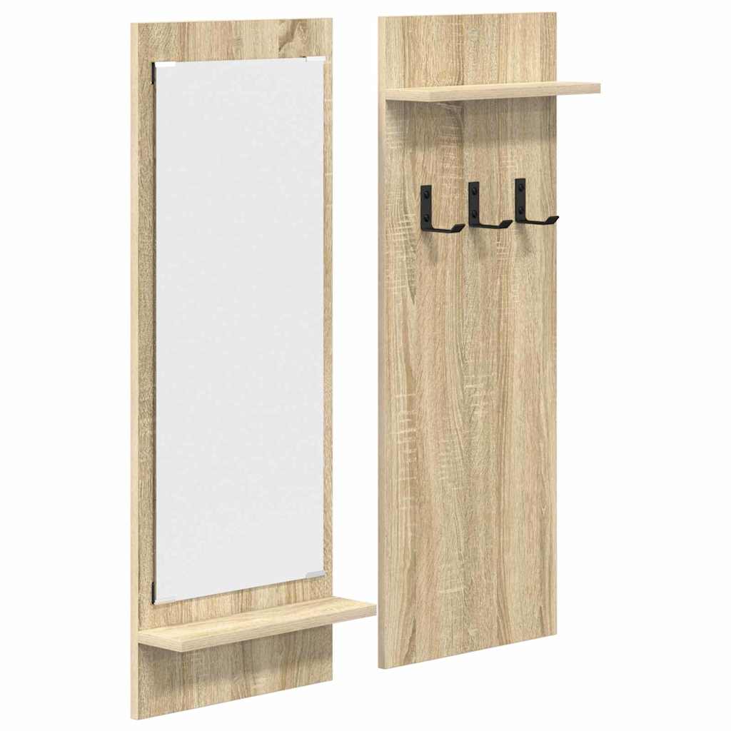 Vægmonteret Jakkeholder med hylde Sonoma eg 70 x 10 x 90 cm