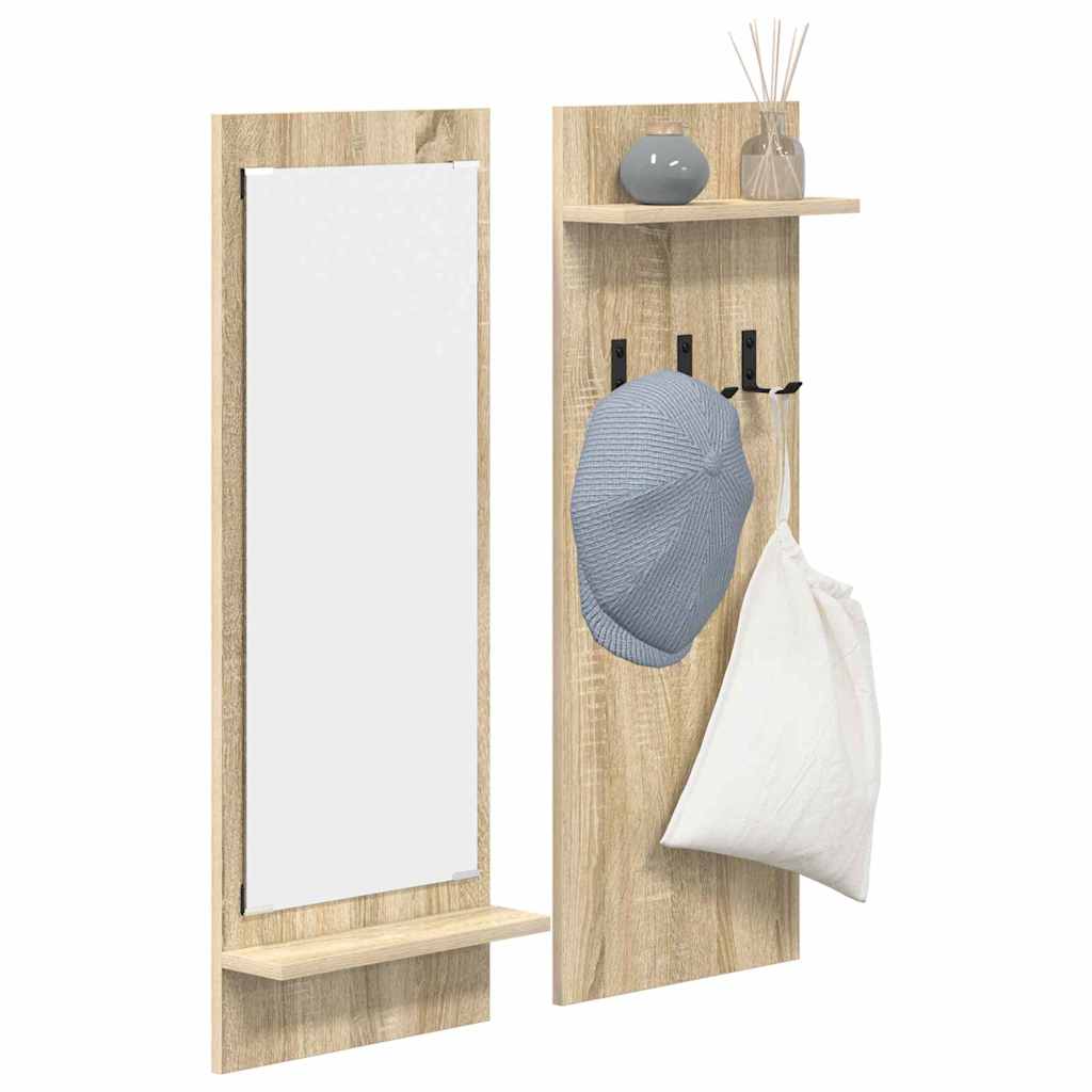 Vægmonteret Jakkeholder med hylde Sonoma eg 70 x 10 x 90 cm