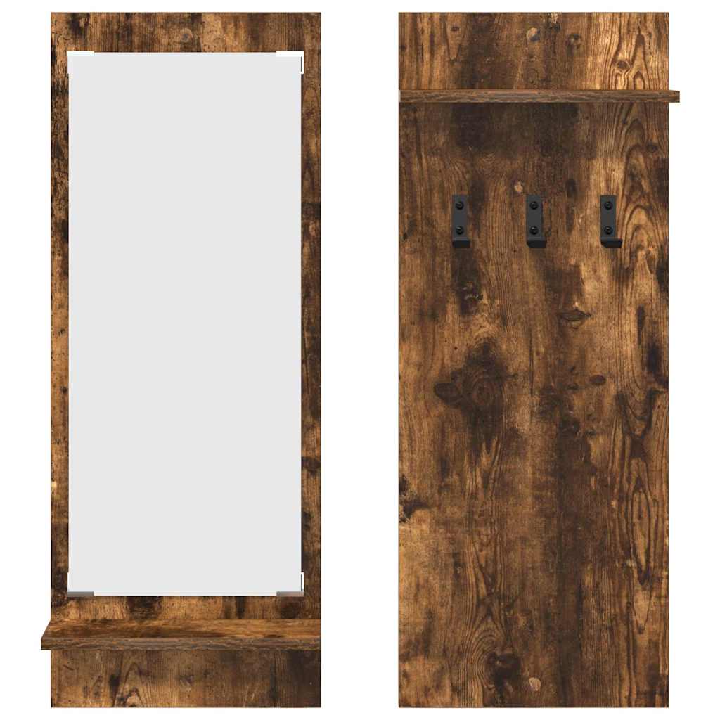 Vægmonteret Jakkeholder med hylde Røget eg 70 x 10 x 90 cm